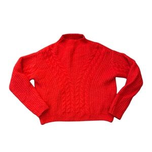 Women's Universal Thread Red Knit Mock Neck Pullover Christmas Sweater Size M